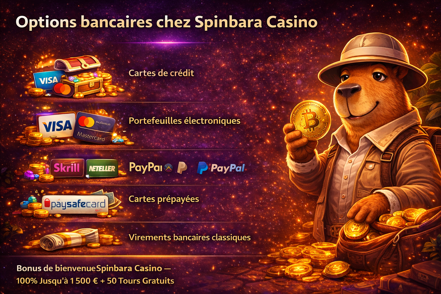 Options bancaires chez Spinbara Casino